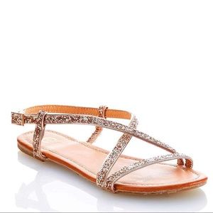 Rose Gold Glitter Sandals